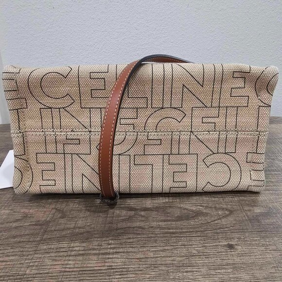 Céline All Over Print Thais Cabas Leather Small Shoulder Satchel Crossbody Bag - Picture 7 of 14
